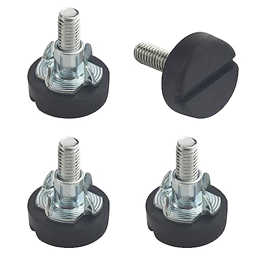 TOVOT 4 Stück M6 Verstellbare Möbelfüße Stellfüße Höhenverstellbare Füße Nivellierfüße Schwarz für Möbel (21×26MM) von TOVOT