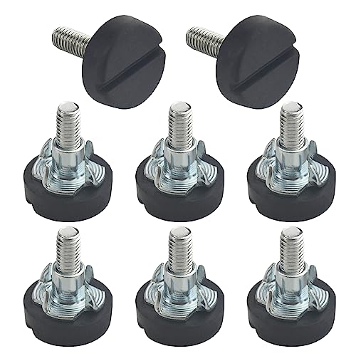 TOVOT 8 Stück M6 Verstellbare Möbelfüße Stellfüße Höhenverstellbare Füße Nivellierfüße Schwarz für Möbel (21×26MM) von TOVOT