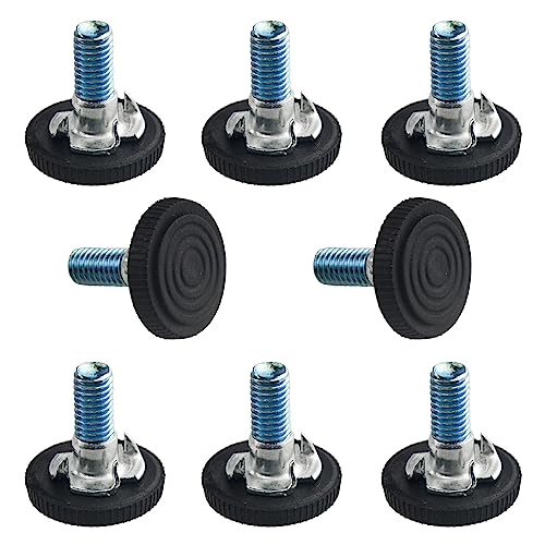 TOVOT 8 Stück M8 Verstellbare Möbelfüße Stellfüße Höhenverstellbare Füße Nivellierfüße Schwarz für Möbel (27×28MM) von TOVOT