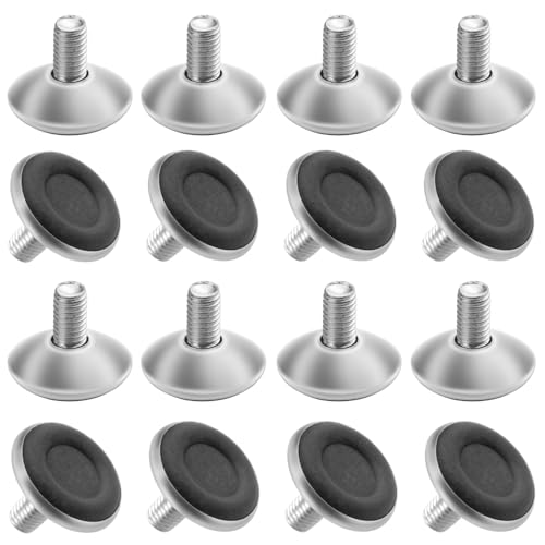TOVOT 16 Stück M8 Verstellbare Möbelfüße Stellfüße Höhenverstellbare Füße Nivellierfüße Schwarz für Möbel (28×23MM) von TOVOT