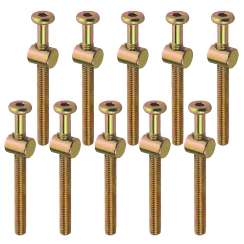 tovot Innensechskant Head Gap Schrauben Schrauben Möbel Bolt w Gewinde M 6 x 65 mm Barrel Muttern Kreuz Dübel Schlitz Möbel Mutter für Betten Kinderbett Stühle von TOVOT