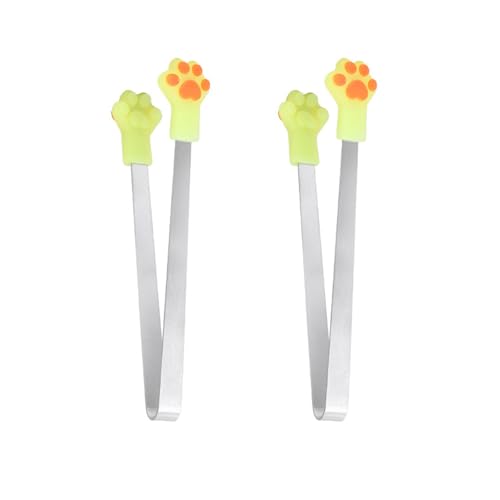 2pcs Silicone Kleine Zangen Süße Bunte Katzen Pfoten Design Stahlfutter Für Kinder Ideal Zum Servieren Von Snacks Und Früchten Kinder Snacks Zange von TOWARDSNAN