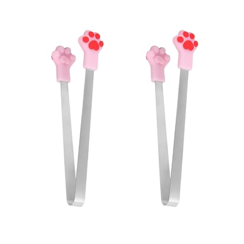 2pcs Silicone Kleine Zangen Süße Bunte Katzen Pfoten Design Stahlfutter Für Kinder Ideal Zum Servieren Von Snacks Und Früchten Kinder Snacks Zange von TOWARDSNAN