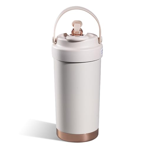 Edelstahlflasche Mit Großer Kapazität Keramikbeschichteter Isolierung Kaffeetasse Getränkebehälter Mit Strohdeckel von TOWARDSNAN