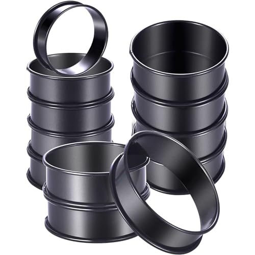 Set Von 12 Nicht Schicke Schildformen Edelstahl Crumpet Formen Englische Muffinformen Multi Zweck Backformen Zum Backen von TOWARDSNAN
