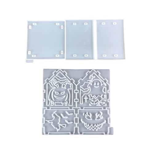 Set Von 2 House Silicon Backformen Silikontextur Perfekt Für Halloween Bastelprojekte Und Harzkunst Halloween Craft Formen von TOWARDSNAN