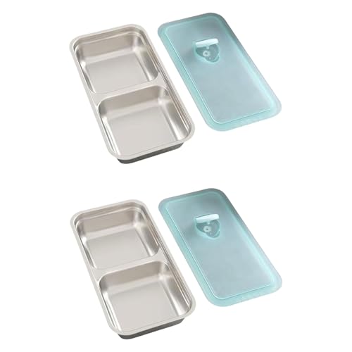 Edelstähle Snacks Container Mit Deckelfutter Serviert Platte Doppelterteilungsbox Servingschale Dauer Edelstähle Snacks Container Mit Deckelfutter Serviert Platte Doppelterteilungsbox Servingschale Dauer von TOWARDSNAN