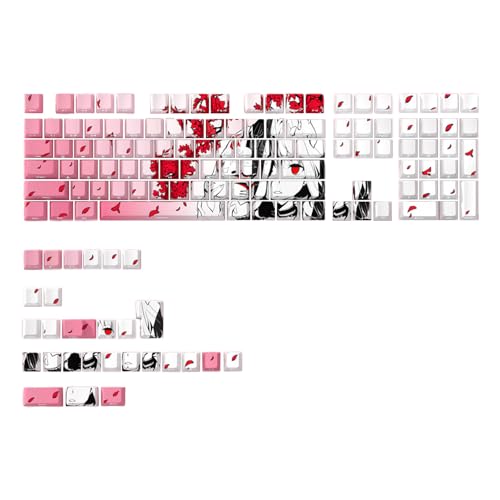 TOWARDSNAN Seitengravur Backbeleuchtungstaste 136 Taste Full Set Cartoon Girl Keycap Für Die Mechanitätstastatur Verbessert Die Nachttypisierung von TOWARDSNAN