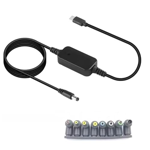 TOWARDSNAN Typ C Male Bis Männlich 5 5 X 2 1 Mm Stromanschluss Adapterkabel Mit 8 Austauschbarem Adapter 5V 9V 12 V 15V 20V Einstellbar von TOWARDSNAN
