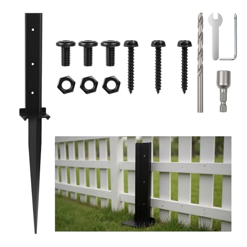 1er-Pack Zaunpfosten Reparaturset, 72cm Zaunpfostenanker Verstärkter Metall Zaunpfosten Nägel Zaunpfostens Reparaturpfähle zur Reparatur oder Verstärkung von hölzernen Zaunpfostens von TOWEBOORY
