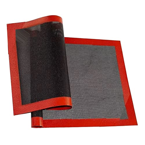 TOWEBOORY 2 Stück Silikon Backmatte, Rechteckig Mikroperforierte Backofenmatte Antihafte Backunterlage Silikonmatte für Macarons/Keks/Kuchen/Brot (40x30cm) von TOWEBOORY