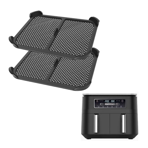 2 Stück Spritzschutz für Ninja Foodi Flexdrawer, Silikon Spritzschutz Heißluftfritteuse Zubehör für Ninja Foodi AF300EU Wiederverwendbar Heißluftfritteuse Fettspritzschutz Hitzebeständig bis 240℃ von TOWEBOORY