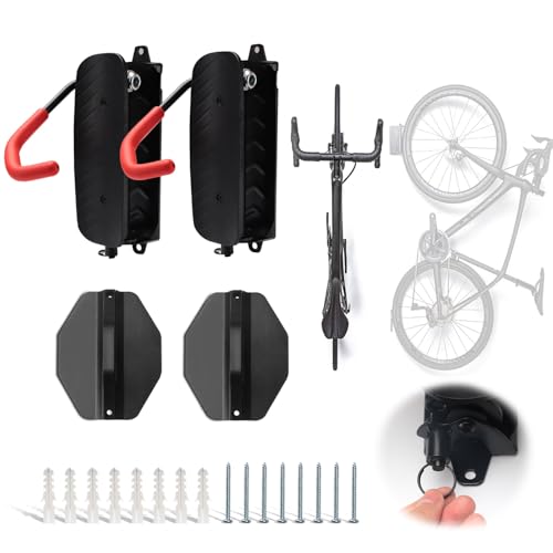 2er Schwenkbare Fahrrad Wandhalterung, Drehbare Fahrrad-Wandhalterung Fahrrad Wandhalterung Vertikal Fahrradhalterung Wand Fahrradständer für die Garage, MTB, Rennrad (Tragfähigkeit 20kg) von TOWEBOORY