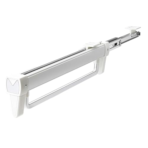 Ausziehbare Kleiderstange zum Herausziehen der Kleiderbügel, Kleiderstange Schrank Weiß Verstellbarer Kleiderschrank Kleiderstange Multifunktion Kleiderschrank Inneneinrichtung Tragkraft 30kg (355mm) von TOWEBOORY
