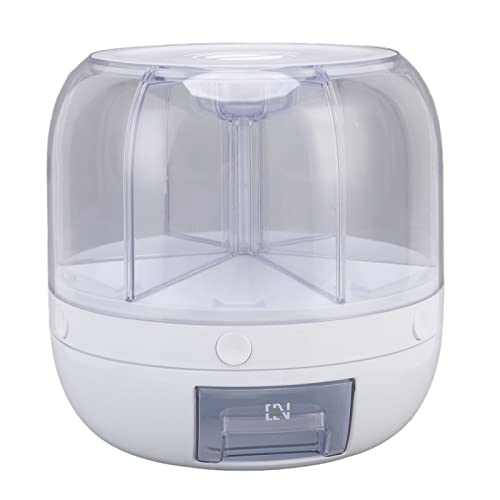 TOWEBOORY Getreidespender, 6 Fächer Aufbewahrungsbehälter für Reis und Getreide Einschichtiger Stapelbarer 360° Drehbarer Müslispender für Körner Nüsse Kaffeebohnen Dispensierbehälter (5KG) von TOWEBOORY