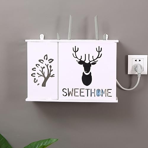 Router Aufbewahrungsbox Wand, WLAN-Router Regal Kabel Verstecken Routerbox TV Kabel Verstecken Box Kabel Organizer Wand Montiertes WiFi-Aufbewahrungsbox Rack Router Kasten WLAN Box für Zuhause (A) von TOWEBOORY