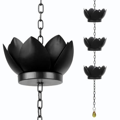 TOWEBOORY 128cm Lotus-Regenkette, Regenablaufkette aus Metall Dachrinnenkette Regenkette Ablaufkette mit 5 Wunderschön gearbeiteten Lotusblüten Zum Ableiten Von Wasserfür Den Regenfänger Im Freie TOWEBOORY 128cm Lotus-Regenkette, Regenablaufkette aus Metall Dachrinnenkette Regenkette Ablaufkette mit 5 Wunderschön gearbeiteten Lotusblüten Zum Ableiten Von Wasserfür Den Regenfänger Im Freie von TOWEBOORY