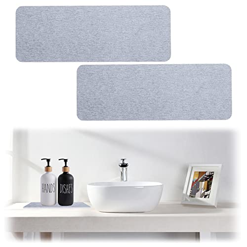 2 Stück Wasserabsorbierende Kieselgur Untersetzer, Wasserabsorbierender Stein für Spüle Wasserabsorbierende Diatomit-Untersetzer für Handseife, Becher, Getränkeflaschen (Hellgrau) von TOWEBOORY