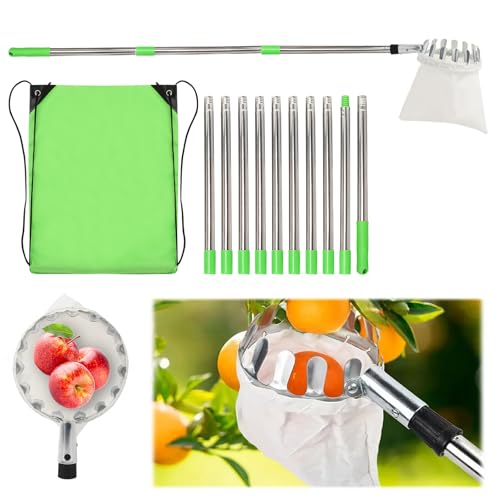 TOWEBOORY 4M Obstpflücker mit Teleskopstiel, Apfelpflücker mit Baumwollbeutel Diameter 16 cm Kirschenpflücker Pflaumenpflücker Obstgreifer Einfach zu Montieren für Ernteernte Apfel Zitrus Birnen TOWEBOORY 4M Obstpflücker mit Teleskopstiel, Apfelpflücker mit Baumwollbeutel Diameter 16 cm Kirschenpflücker Pflaumenpflücker Obstgreifer Einfach zu Montieren für Ernteernte Apfel Zitrus Birnen von TOWEBOORY