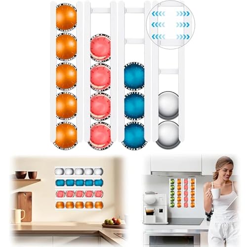 TOWEBOORY Adhäsiver Nespresso Kapselhalter, Kaffeekapseln Aufbewahrung für Nespresso Kapselhalter Wand für 20 Nespresso Kapseln Aufbewahrung für Kühlschrank, Hängeschrank, Küchenschrank von TOWEBOORY