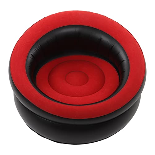 Aufblasbare Couch, Aufblasbarer Sofastuhl Tragbarer Aufblasbarer Stuhl Beflocktes Luftsofa mit Quick Valve Luftsessel für Wohnzimmer, Schlafzimmer, Lesezimmer, Büro, Balkon, Reisen(Rot) von TOWEBOORY