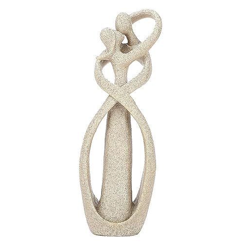 TOWEBOORY Paar Umarmt Statue, Sandstein Statue Verliebte Paar Skulptur Handgemachte Sandstein Kuss Liebhaber Paar Skulptur Dekoration Statuen Deko für Hochzeit oder Verlobung von TOWEBOORY