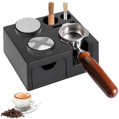 Tamper Station für Barista (51-58mm), Tamperstation aus ABS Kaffeefilter Tamper Halter mit Rutschfesten Füßen Kaffee Tamping Station für Siebträger, Tamper, Caffee Leveler, WDT Tool, Barista Zubehör von TOWEBOORY