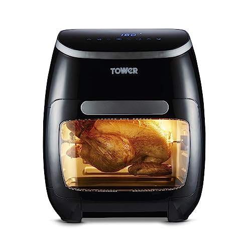 Tower T17076 Xpress Pro Combo 10-in-1 Digitale Heißluftfritteuse mit Schneller Luftzirkulation, 60-Minuten-Timer - Airfryer Airfryer Heißluftfritteuse XXL 11 l - 2000W - Schwarz von TOWER
