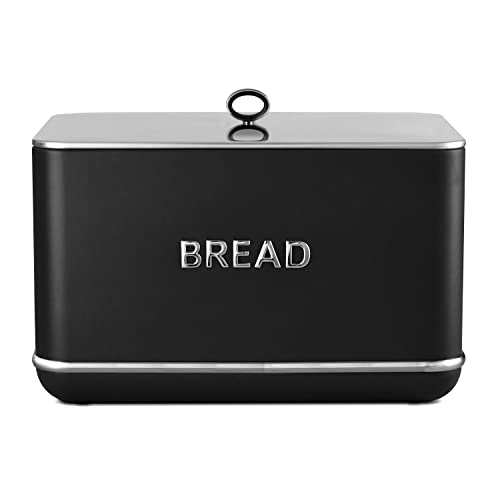 Tower T826175BLK Renaissance Brotkasten, 16 l Fassungsvermögen, einfacher Zugdeckel, Schwarz Tower T826175BLK Renaissance Brotkasten, 16 l Fassungsvermögen, einfacher Zugdeckel, Schwarz von TOWER