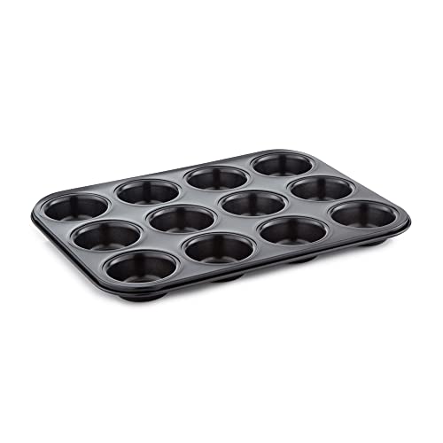Tower T943006HG7 Precision Plus tiefe Muffinform mit 12 Formen aus aluminisiertem Stahl mit Antihaftbeschichtung, schwarz Tower T943006HG7 Precision Plus tiefe Muffinform mit 12 Formen aus aluminisiertem Stahl mit Antihaftbeschichtung, schwarz von TOWER