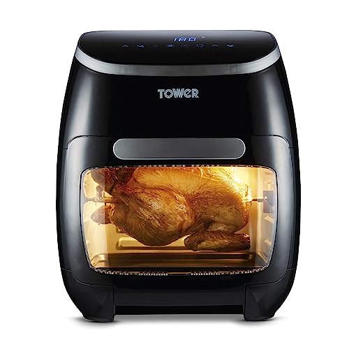 Tower T17039 Xpress Pro 5-in-1 Digitale Heißluftfritteuse mit Schneller Luftzirkulation, 60-Minuten-Timer - Airfryer Heißluftfritteuse XXL 11 l - 2000W - Schwarz von TOWER