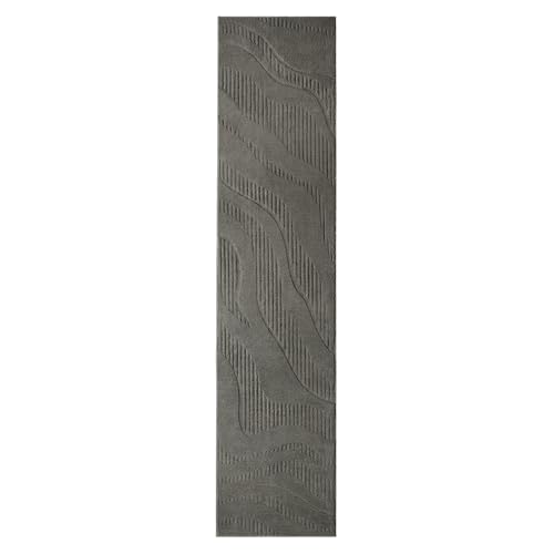 TOWN & COUNTRY EVERYDAY Lane Painterly Wave Everwash® Teppich, weicher Filz, maschinenwaschbar, mit Rutschfester Unterseite, moderner Teppich, Anthrazitgrau, 40 x 200 cm von TOWN & COUNTRY EVERYDAY