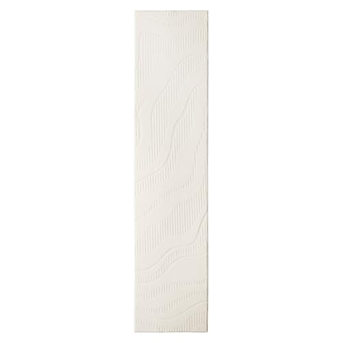 TOWN & COUNTRY EVERYDAY Lane Painterly Wave Everwash® Teppich, weicher Filz, maschinenwaschbar, mit Rutschfester Unterseite, moderner Teppich, Elfenbein, 40 x 200 cm von TOWN & COUNTRY EVERYDAY