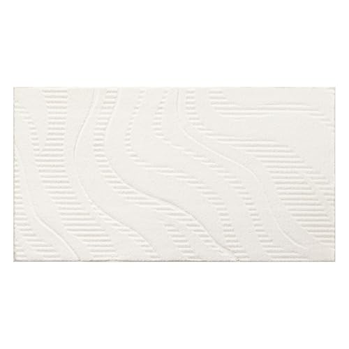 TOWN & COUNTRY EVERYDAY Lane Painterly Wave Everwash® Teppich, weicher Filz, maschinenwaschbar, mit Rutschfester Unterseite, moderner Teppich, Elfenbein, 40 x 70 cm von TOWN & COUNTRY EVERYDAY