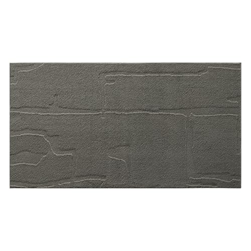 TOWN & COUNTRY EVERYDAY Rae Everwash® Abstrakter Bio-Teppich aus weichem Filz, maschinenwaschbar, mit Rutschfester Unterseite, Abstrakter Teppich, Anthrazit, 40 x 70 cm von TOWN & COUNTRY EVERYDAY