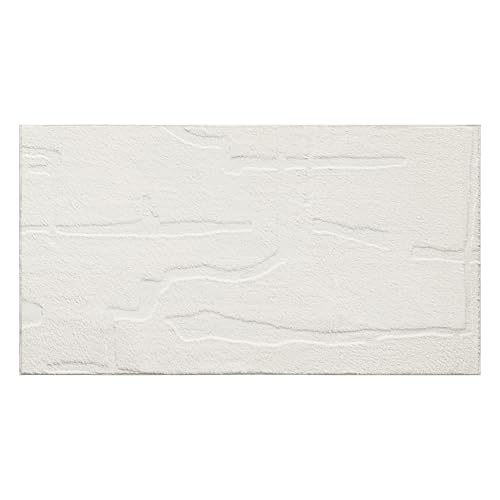 TOWN & COUNTRY EVERYDAY Rae Everwash® Abstrakter Bio-Teppich aus weichem Filz, maschinenwaschbar, mit Rutschfester Unterseite, Abstrakter Teppich, Elfenbein, 40 x 70 cm von TOWN & COUNTRY EVERYDAY