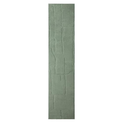 TOWN & COUNTRY EVERYDAY Rae Everwash® Abstrakter Bio-Teppich aus weichem Filz, maschinenwaschbar, mit Rutschfester Unterseite, Abstrakter Teppich, Salbeigrün, 40 x 200 cm von TOWN & COUNTRY EVERYDAY