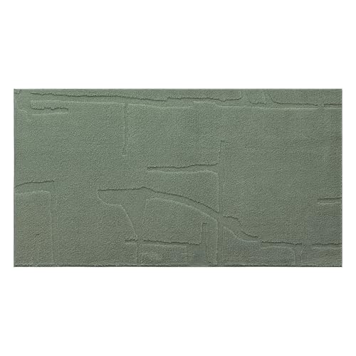 TOWN & COUNTRY EVERYDAY Rae Everwash® Abstrakter Bio-Teppich aus weichem Filz, maschinenwaschbar, mit Rutschfester Unterseite, Abstrakter Teppich, Salbeigrün, 40 x 70 cm von TOWN & COUNTRY EVERYDAY