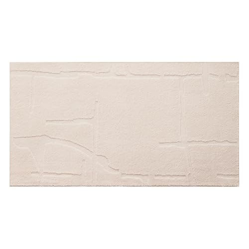 TOWN & COUNTRY EVERYDAY Rae Everwash® Abstrakter Bio-Teppich aus weichem Filz, maschinenwaschbar, mit Rutschfester Unterseite, Abstrakter Teppich, Taupe, 40 x 70 cm von TOWN & COUNTRY EVERYDAY