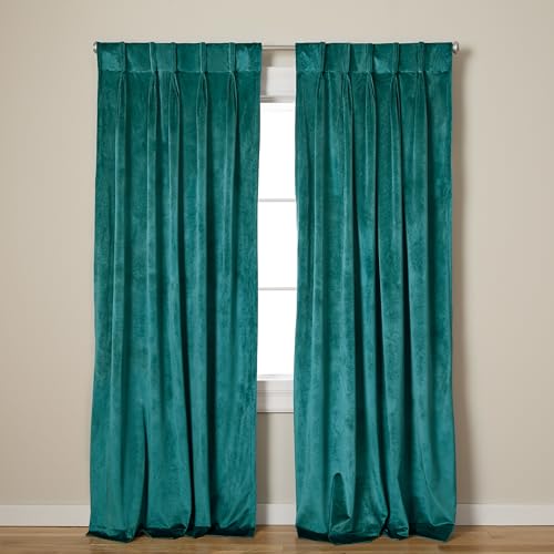 TOWN & COUNTRY LUXE Exclusive Home Curtains PP-Vorhang mit Faltenfalten, 69 x 213 cm, Blaugrün von TOWN & COUNTRY LUXE