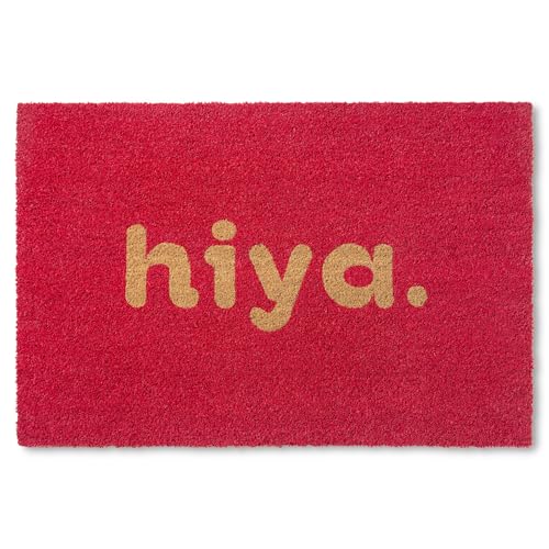 TOWN & COUNTRY TERRA Hiya Fußmatte, lackiert, natürliche Kokosfaser, schwer, rutschfest, 61 x 91,4 cm, Rot von TOWN & COUNTRY TERRA