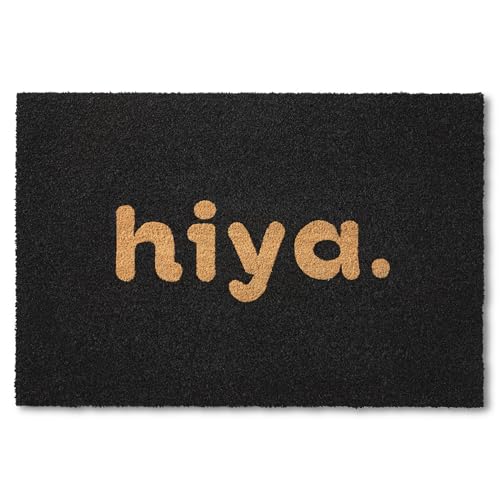 TOWN & COUNTRY TERRA Hiya Fußmatte, lackiert, natürliche Kokosfaser, schwer, rutschfest, 61 x 91,4 cm, Schwarz von TOWN & COUNTRY TERRA
