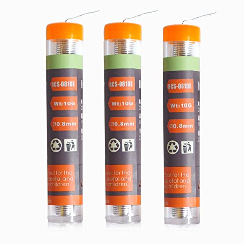 TOWOT 3 Stück Bleifreier Lötdraht mit Kolophoniumkern, (0,8 mm / 10 g) von TOWOT