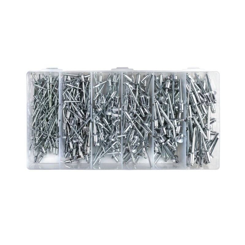 TOX Basic Box Blindnieten-Sortiment Aluminium Blindnieten Flachrundkopf - 400-teilig von TOX-DÜBEL-TECHNIK GmbH