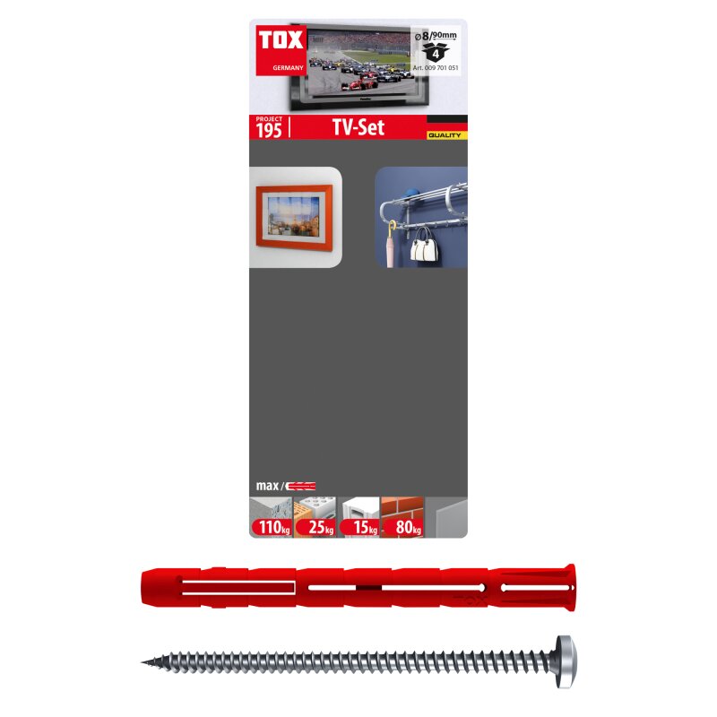 TOX Parallel-Spreizdübel TV-Set mit Langdübel Bizeps und Schrauben - 4er Pack TOX Parallel-Spreizdübel TV-Set mit Langdübel Bizeps und Schrauben - 4er Pack von TOX-DÜBEL-TECHNIK GmbH