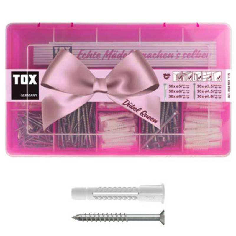 TOX-DÜBEL-TECHNIK Schrauben- und Dübel-Set Dübel Queen - Dübel u. Schauben als Sortiment 261-tlg, (261 St) von TOX-DÜBEL-TECHNIK