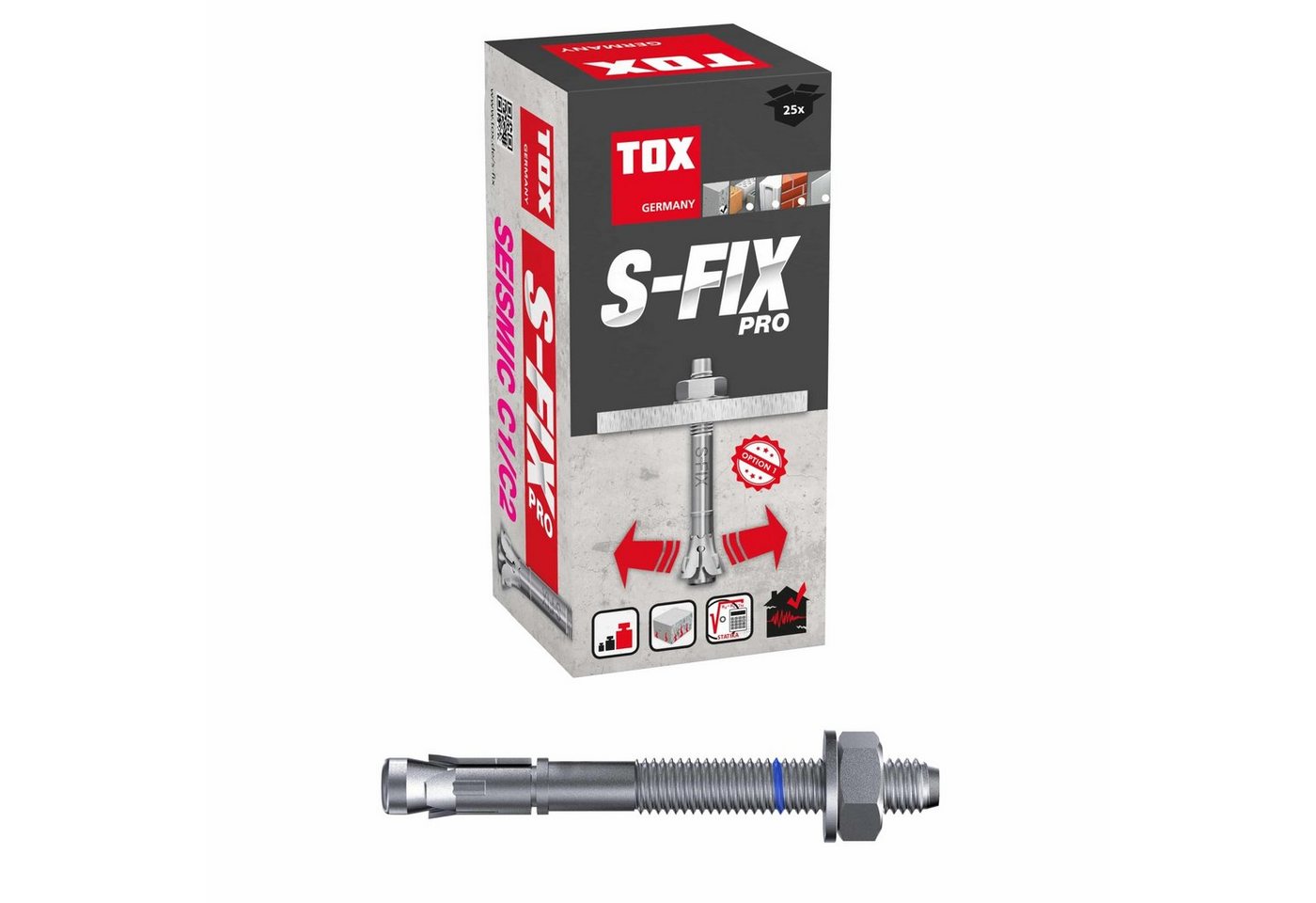 TOX-DÜBEL-TECHNIK Spreizdübel, TOX Bolzenanker S-Fix Pro - Feuerwiderstandsklasse R120 TOX-DÜBEL-TECHNIK Spreizdübel, TOX Bolzenanker S-Fix Pro - Feuerwiderstandsklasse R120 von TOX-DÜBEL-TECHNIK