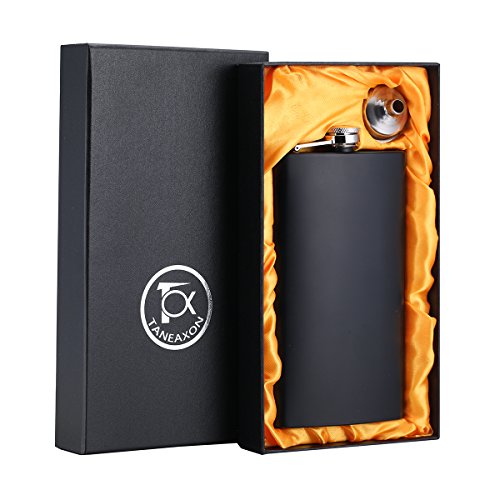 TANEAXON 12 oz Schwarz Flachmann mit Trichter und Box, Edelstahl, auslaufsicher TANEAXON 12 oz Schwarz Flachmann mit Trichter und Box, Edelstahl, auslaufsicher von TOX TANEAXON