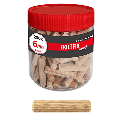 TOX Holzdübel Boltfix wood 6x30 mm, Riffeldübel aus massiver Buche, 250 Stk., 015200101 von TOX