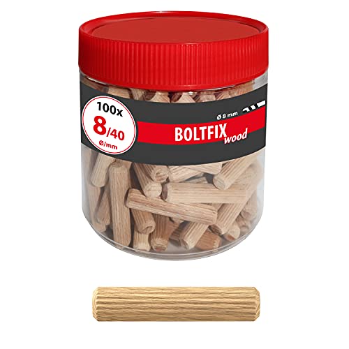 TOX Holzdübel Boltfix wood 8x40 mm, Riffeldübel aus massiver Buche, 100 Stk., 015200141 von TOX